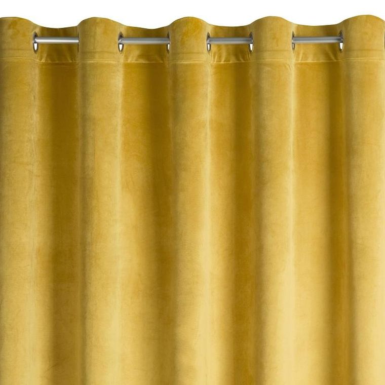 Eurofirany, zasłona zaciemniająca gotowa, Melanie, 215-250 cm, musztardowy