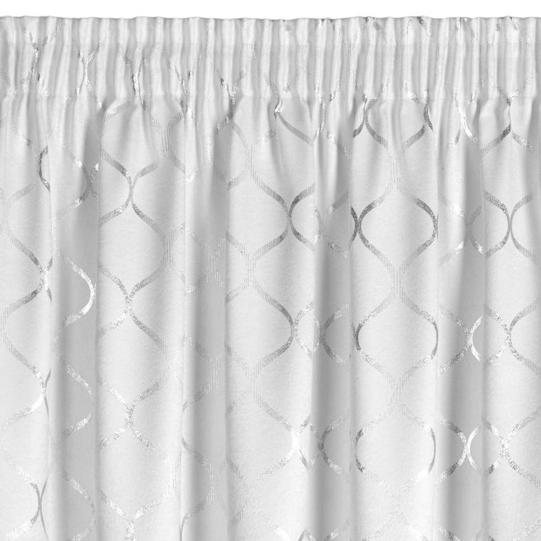 Eurofirany, zasłona zaciemniająca gotowa, Mili, na taśmie, 140-270 cm, biały