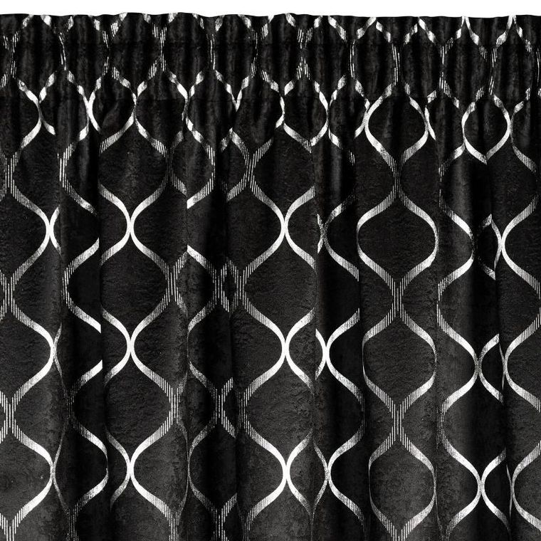 Eurofirany, zasłona zaciemniająca gotowa, mili na taśmie, 140-270 cm, czarny