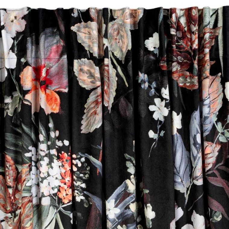 Eurofirany, zasłona zaciemniająca gotowa, na taśmie, Alani, 140-270 cm, czarny