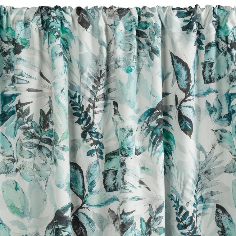 Eurofirany, zasłona zaciemniająca gotowa, na taśmie, Garden2, 155-200 cm, biały