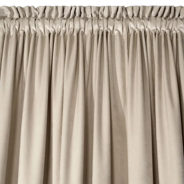 Eurofirany, zasłona zaciemniająca gotowa, na taśmie, Melanie, 140-270 cm, beżowy