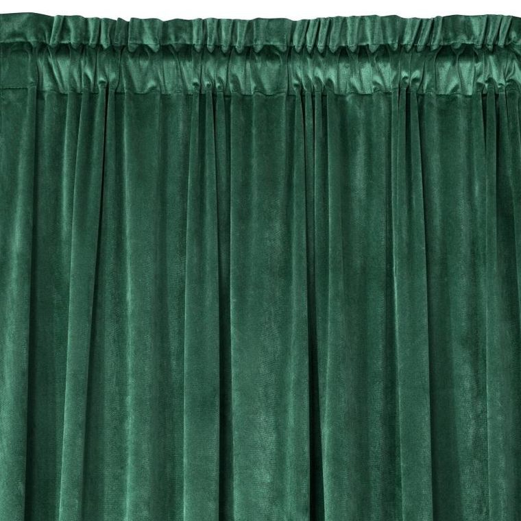 Eurofirany, zasłona zaciemniająca gotowa, na taśmie, Melanie, 140-270 cm, butelkowy zielony