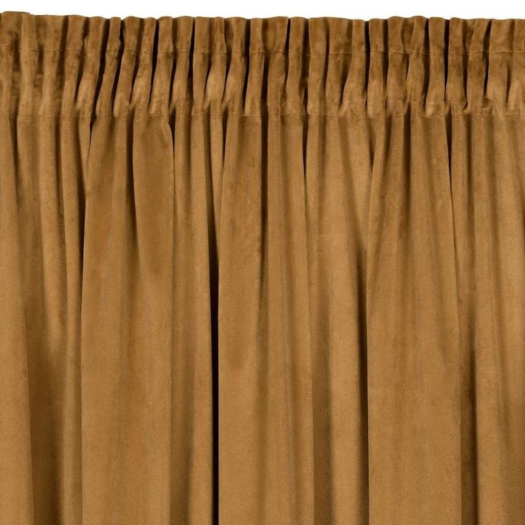 Eurofirany, zasłona zaciemniająca gotowa, na taśmie, Melanie, 140-270 cm, miodowy