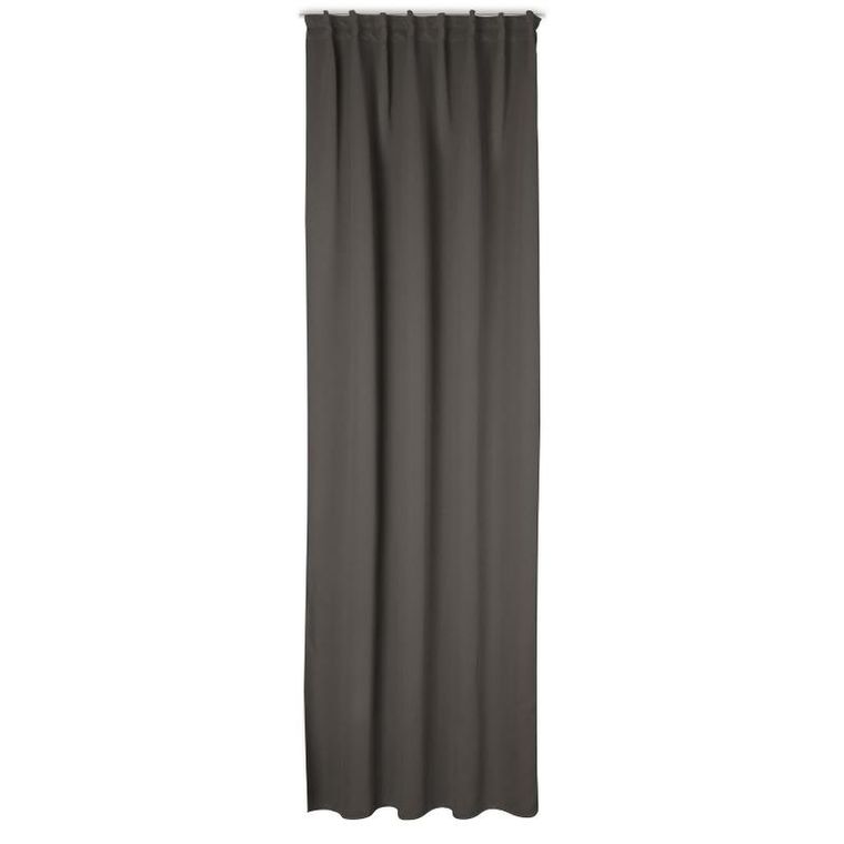 Eurofirany, zasłona zaciemniająca gotowa, na taśmie, Milan, 140-300 cm, grafitowy