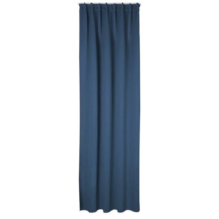 Eurofirany, zasłona zaciemniająca gotowa, na taśmie, Milan, 140-300 cm, granatowy