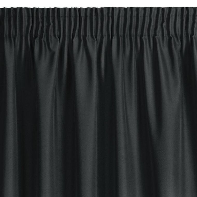 Eurofirany, zasłona zaciemniająca gotowa, na taśmie, Rita, 140-270 cm, czarny