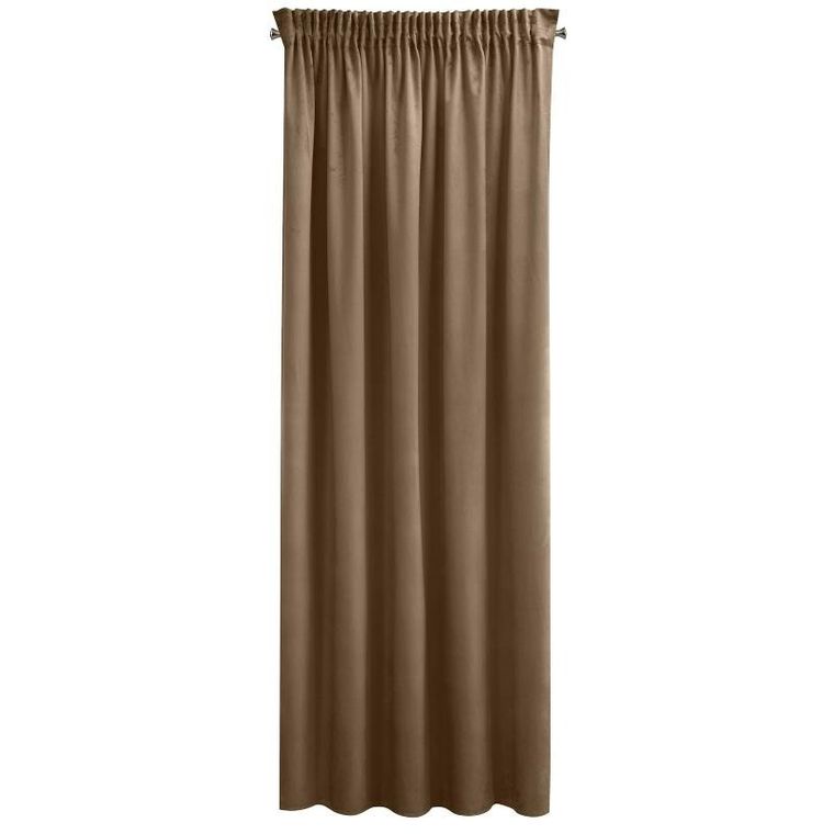 Eurofirany, zasłona zaciemniająca gotowa, na taśmie, Sibel, 140-270 cm, brązowy