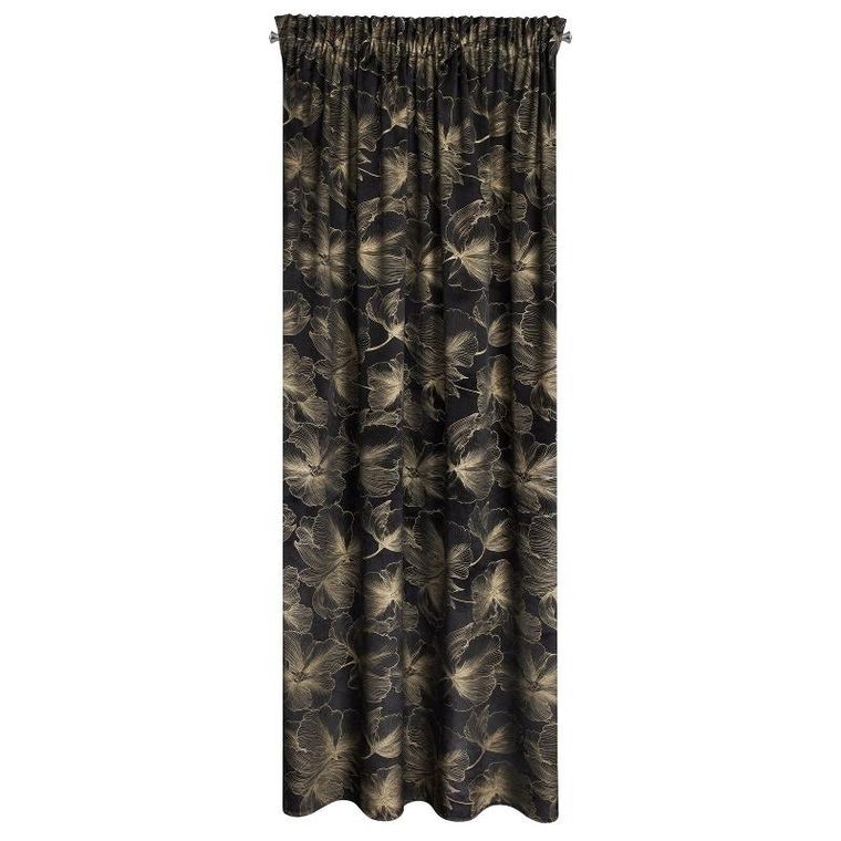 Eurofirany, zasłona zaciemniająca gotowa, na taśmie, Stella, 140-300 cm, czarny