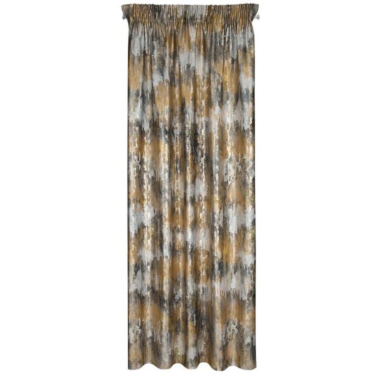 Eurofirany, zasłona zaciemniająca gotowa, na taśmie, Tina, 140-270 cm, musztardowy