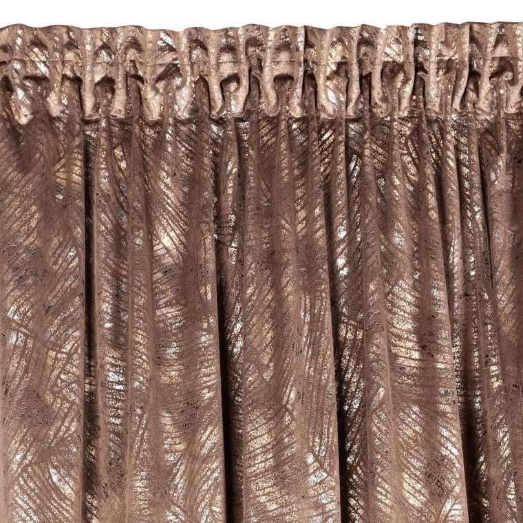 Eurofirany, zasłona zaciemniająca gotowa, na taśmie, Tulia, 135-270 cm, brązowy