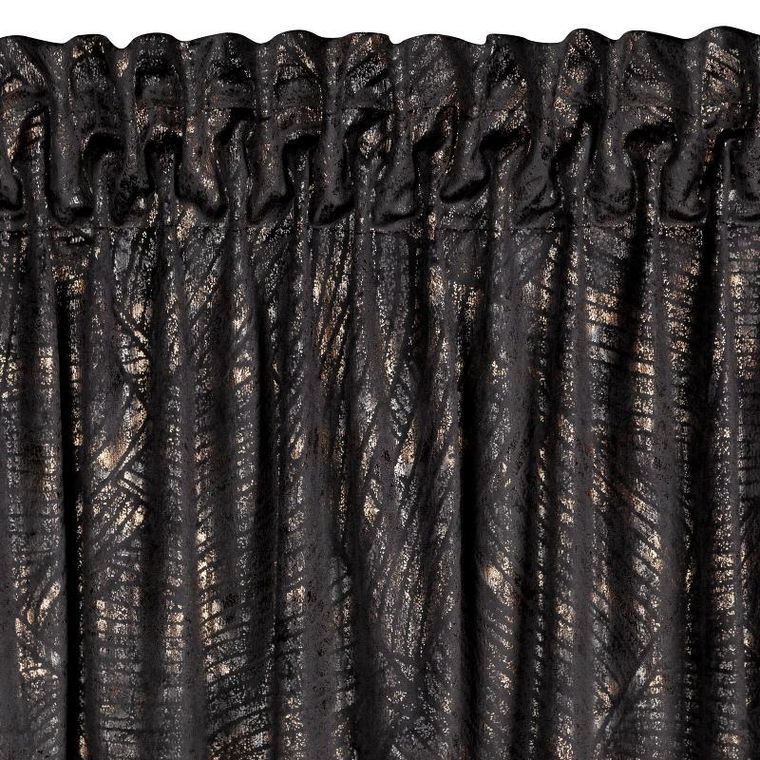 Eurofirany, zasłona zaciemniająca gotowa, na taśmie, Tulia, 135-270 cm, czarny