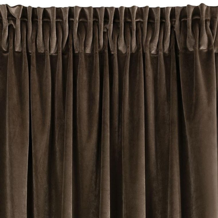 Eurofirany, zasłona zaciemniająca gotowa, na taśmie, Villa, 140-270 cm, brązowy