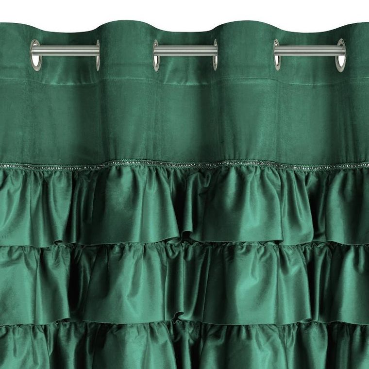 Eurofirany, zasłona zaciemniająca gotowa, Sami, 140-250 cm, ciemnozielony