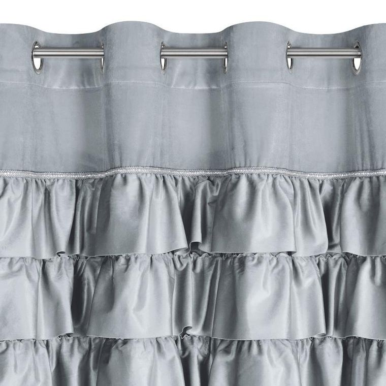 Eurofirany, zasłona zaciemniająca gotowa, Sami, 140-250 cm, srebrny