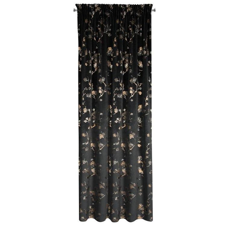 Eurofirany, zasłona zaciemniająca gotowa, Selena, na taśmie, 140-270 cm, czarny