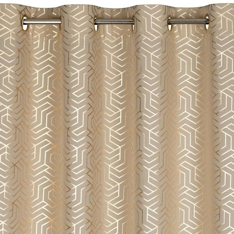 Eurofirany, zasłona zaciemniająca gotowa, Semi, 140-250 cm, ciemnobeżowy