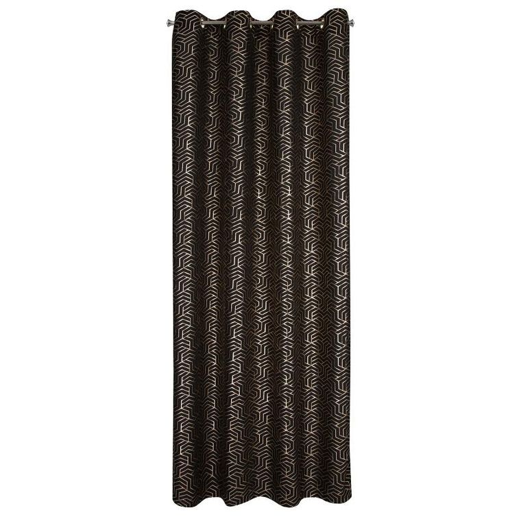 Eurofirany, zasłona zaciemniająca gotowa, Semi, 140-250 cm, czarny