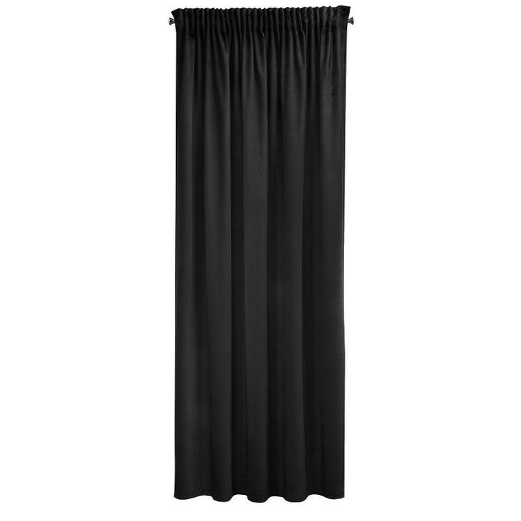 Eurofirany, zasłona zaciemniająca gotowa, Sibel, na taśmie, 140-270 cm, czarny