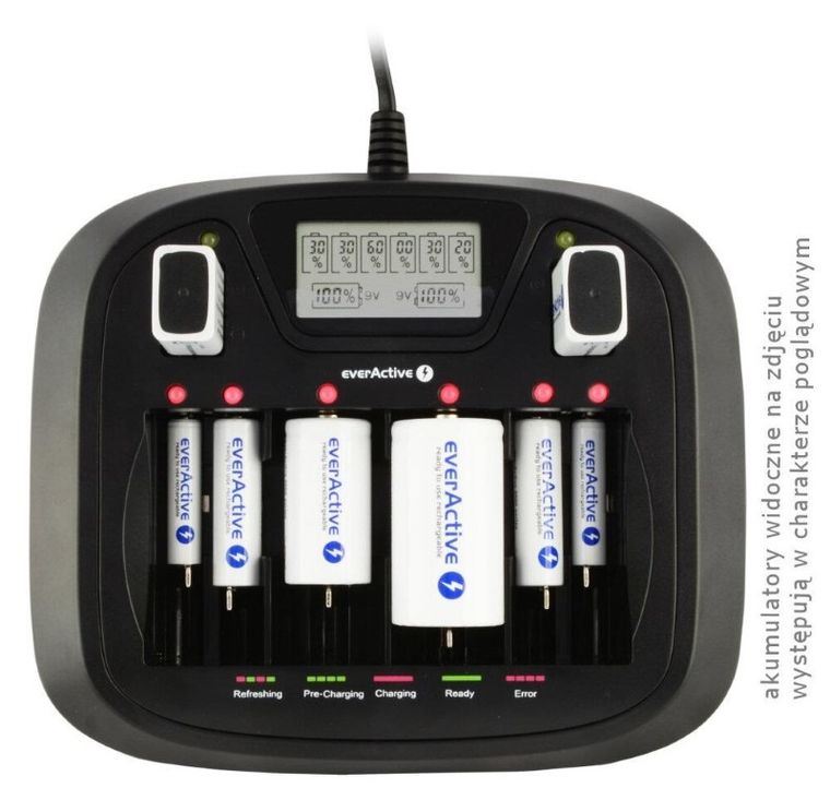 EverActive, ładowarka do baterii A, AA, AAA, AAAA, C, D, NC900U