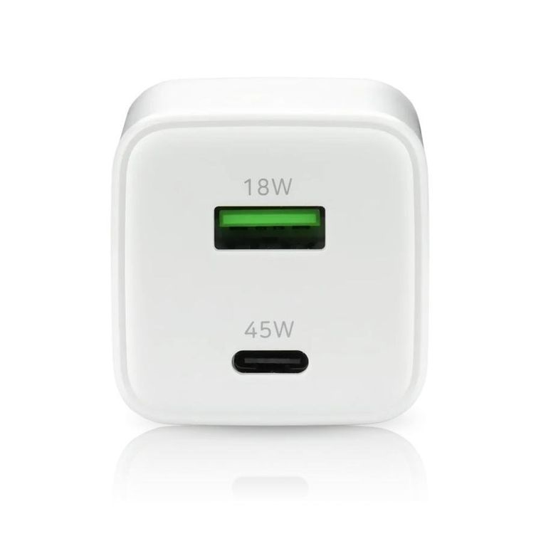 Everactive, ładowarka sieciowa, GAN 1xUSB, 1xUSB-C, QC 4.0, 45W, biała, SC-450Q