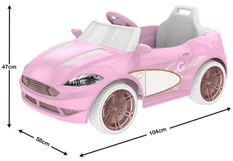 EVO, kabriolet, pojazd na akumulator, różowy