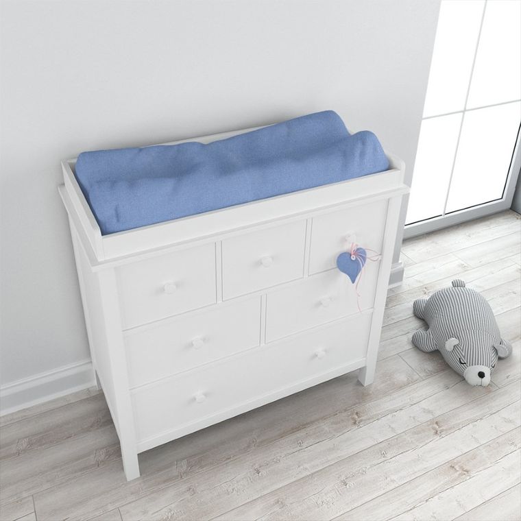 Ewa Klucze Eevi, pokrowiec na przewijak, frotte, niebieski, 70-50 cm