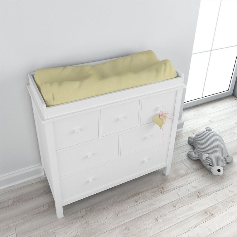 Ewa Klucze Eevi, pokrowiec na przewijak, frotte, żółty, 70-50 cm