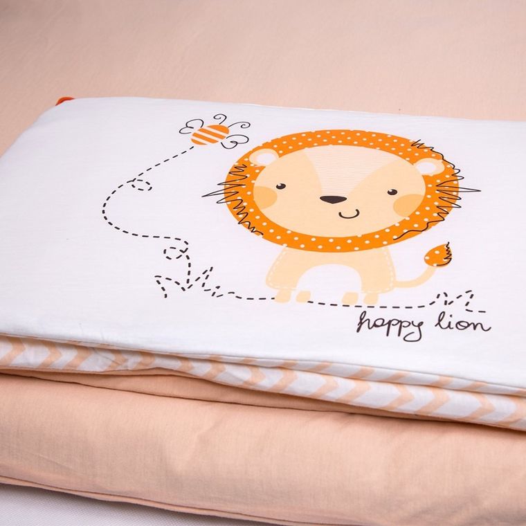 Ewa Klucze Eevi, Zwierzaki, Lew, 3-częściowy komplet pościeli, 100-135 cm