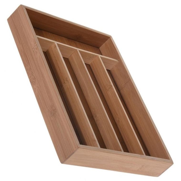Excellent Houseware, bambusowy organizer na sztućce