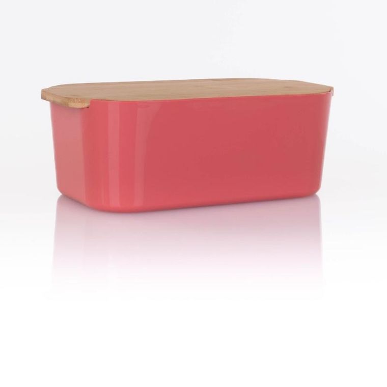 Excellent Houseware, chlebak z bambusową pokrywką, 33-18,5-12 cm