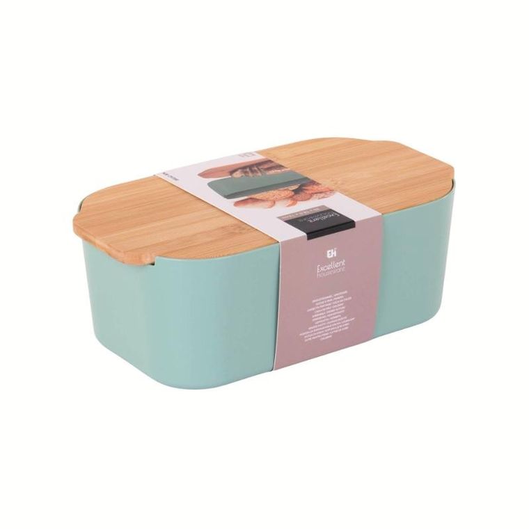 Excellent Houseware, chlebak z bambusową pokrywką, 33-18,5-12 cm