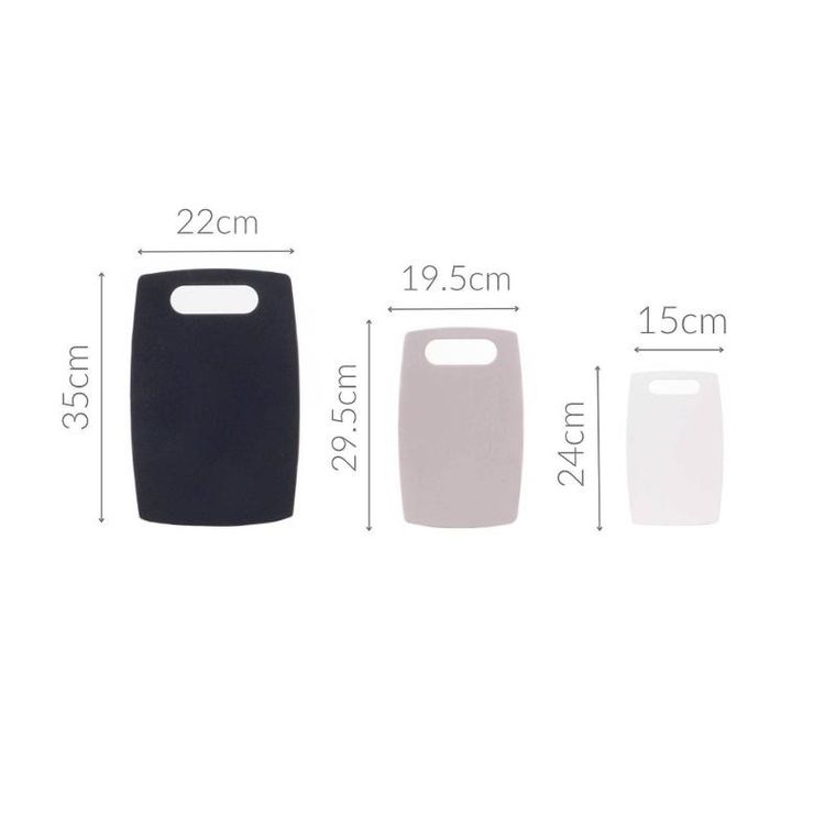 Excellent Houseware, deski do krojenia plastikowe, zestaw 3 kolorów