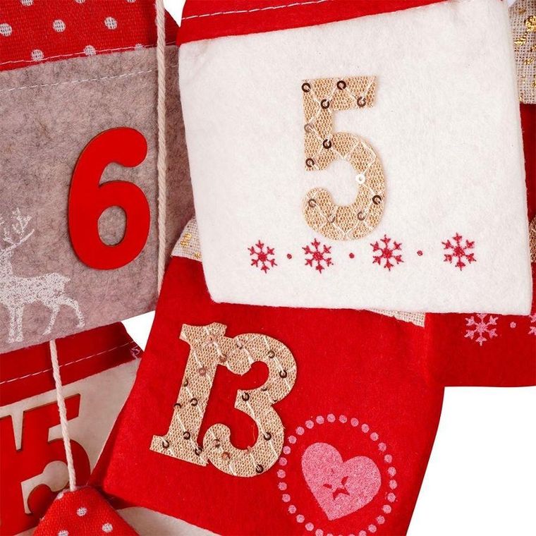 Excellent Houseware, kalendarz adwentowy domki, 70-60 cm