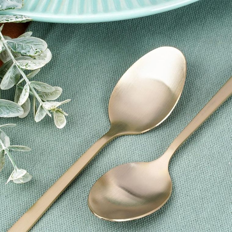 Excellent Houseware, łyżeczki do herbaty, stalowe, złote, 4 szt.