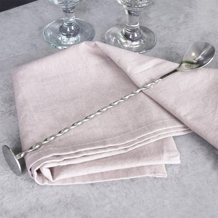 Excellent Houseware, łyżka barmańska do drinków i koktajli, stalowa, 28 cm