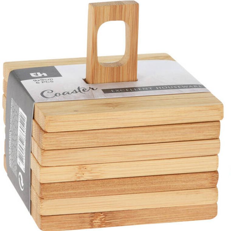 Excellent Houseware, podstawka drewniana pod kubek, 6 szt.