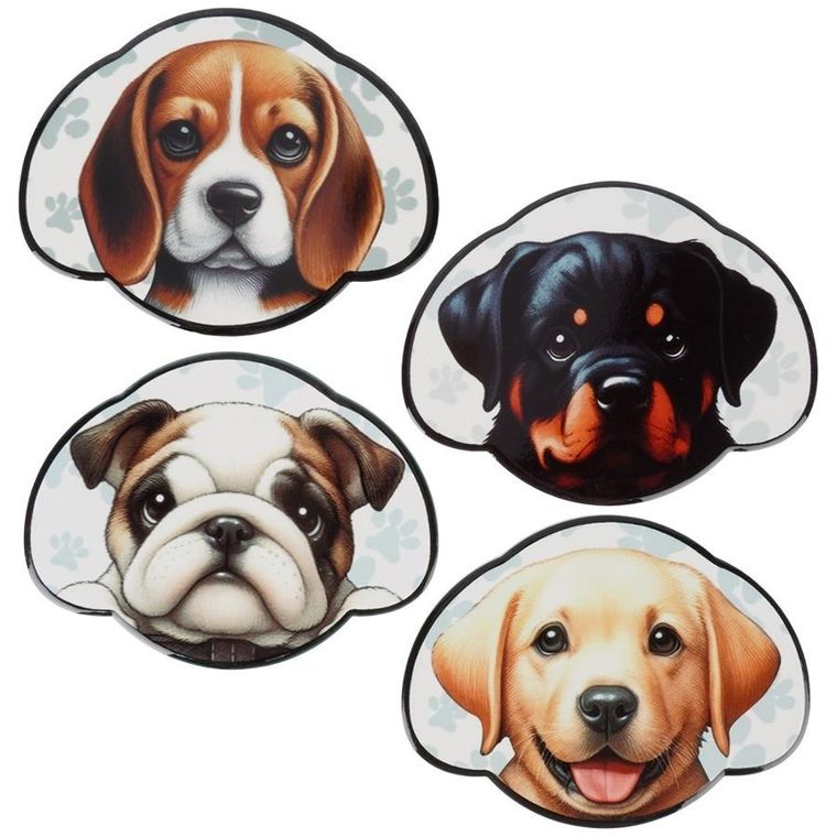 Excellent Houseware, podstawki pod kubek, w stojaku, pies, 4 szt.