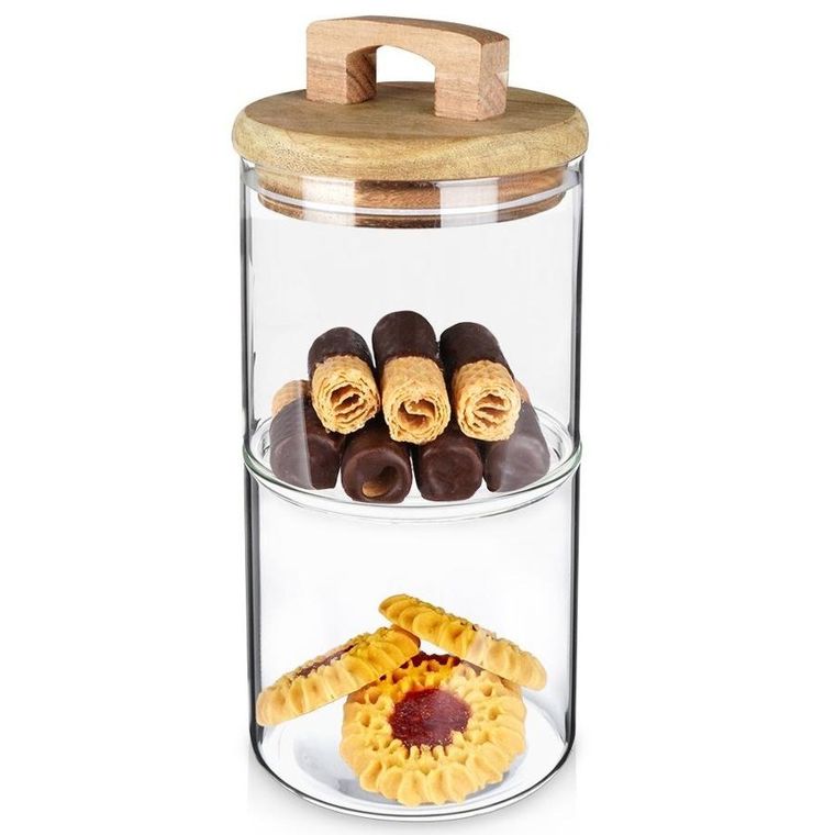 Excellent Houseware, pojemnik kuchenny, szklany z uszczelką i pokrywką, 600 ml