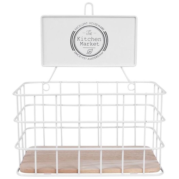 Excellent Houseware, półka kuchenna, metalowa biała, 21-12.5-24 cm