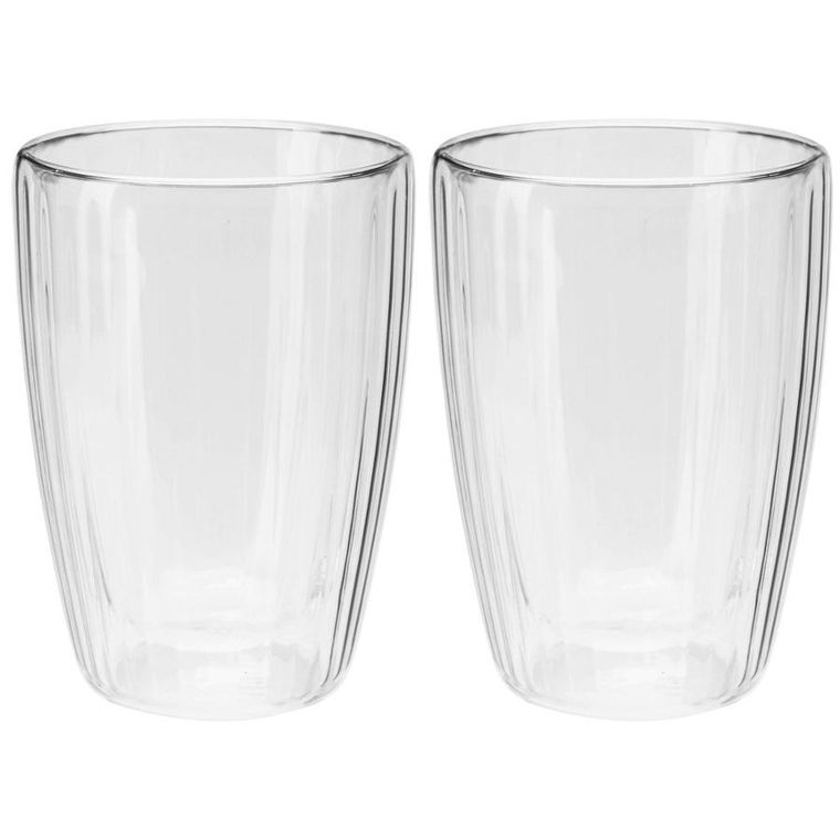 Excellent Houseware, szklanki termiczne z podwójną ścianką, do kawy i herbaty, 350 ml, 2 szt.