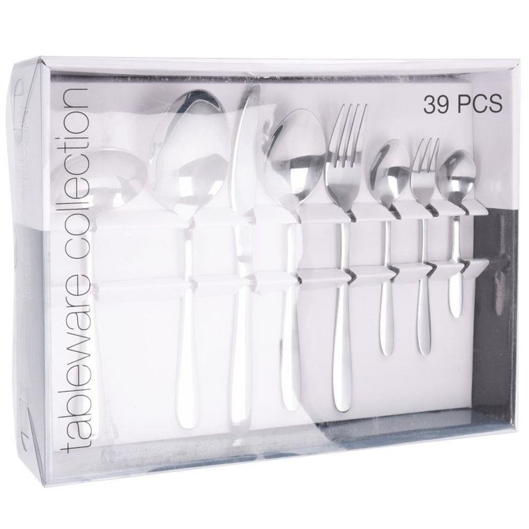 Excellent Houseware, sztućce srebrne, 39 elementów