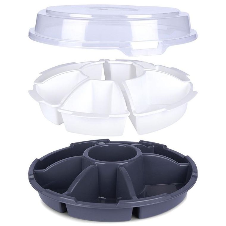 Excellent Houseware, talerz do serwowania z pokrywą, 33 cm