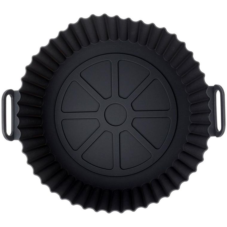 Excellent Houseware, wkład do frytkownicy beztłuszczowej, silikonowy, czarny, 20,5 cm