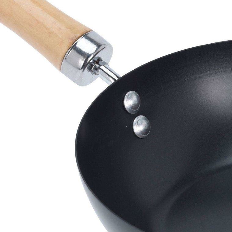 Excellent Houseware, wok chiński ze stali węglowej, 20 cm