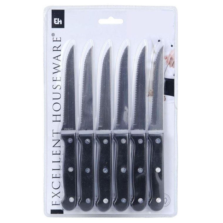Excellent Houseware, ząbkowane noże, 6 szt.