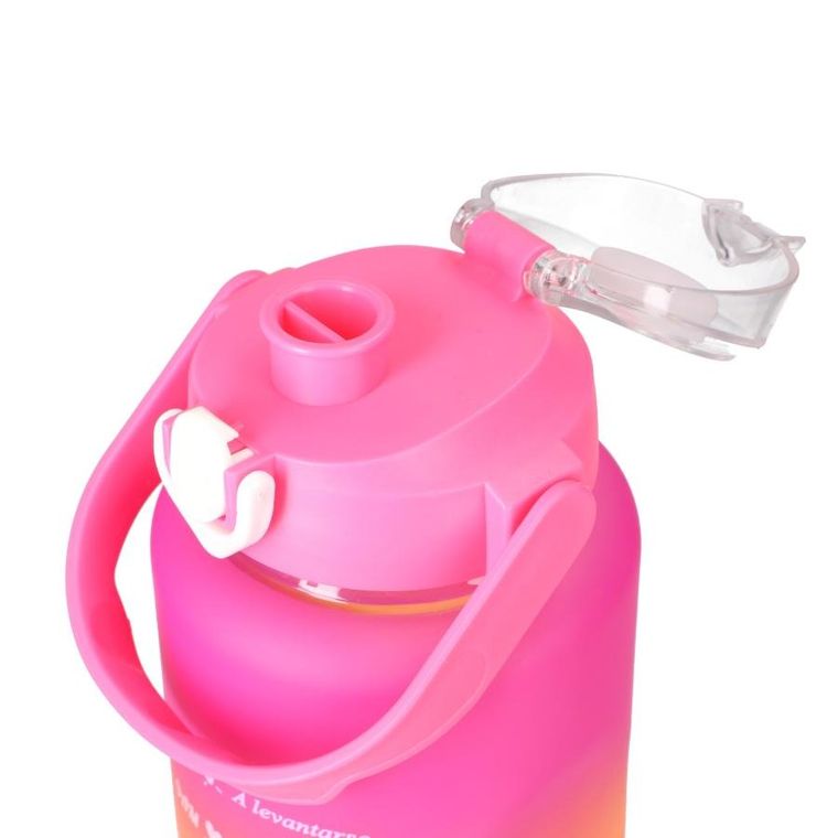 Extralink, bidon motywacyjny, zestaw 3w1, różowo-pomarańczowy, 2000 ml+900 ml+300 ml