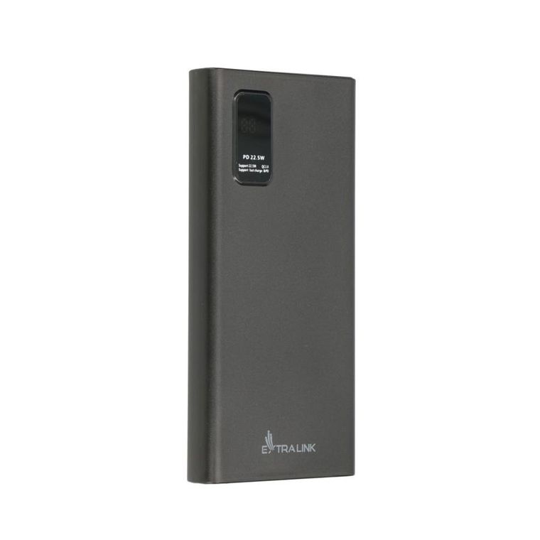 Extralink, EPB-067B 10000mAh, powerbank, fast charging, USB-C, czarny