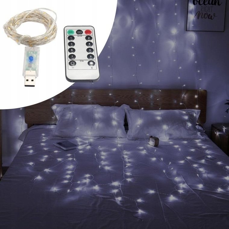 Extralink, kurtyna świetlna LED, zimne, 3-3m, 300x LED, 5V USB