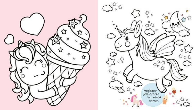 Fajne słodziaki. Kolorowanka Kawaii